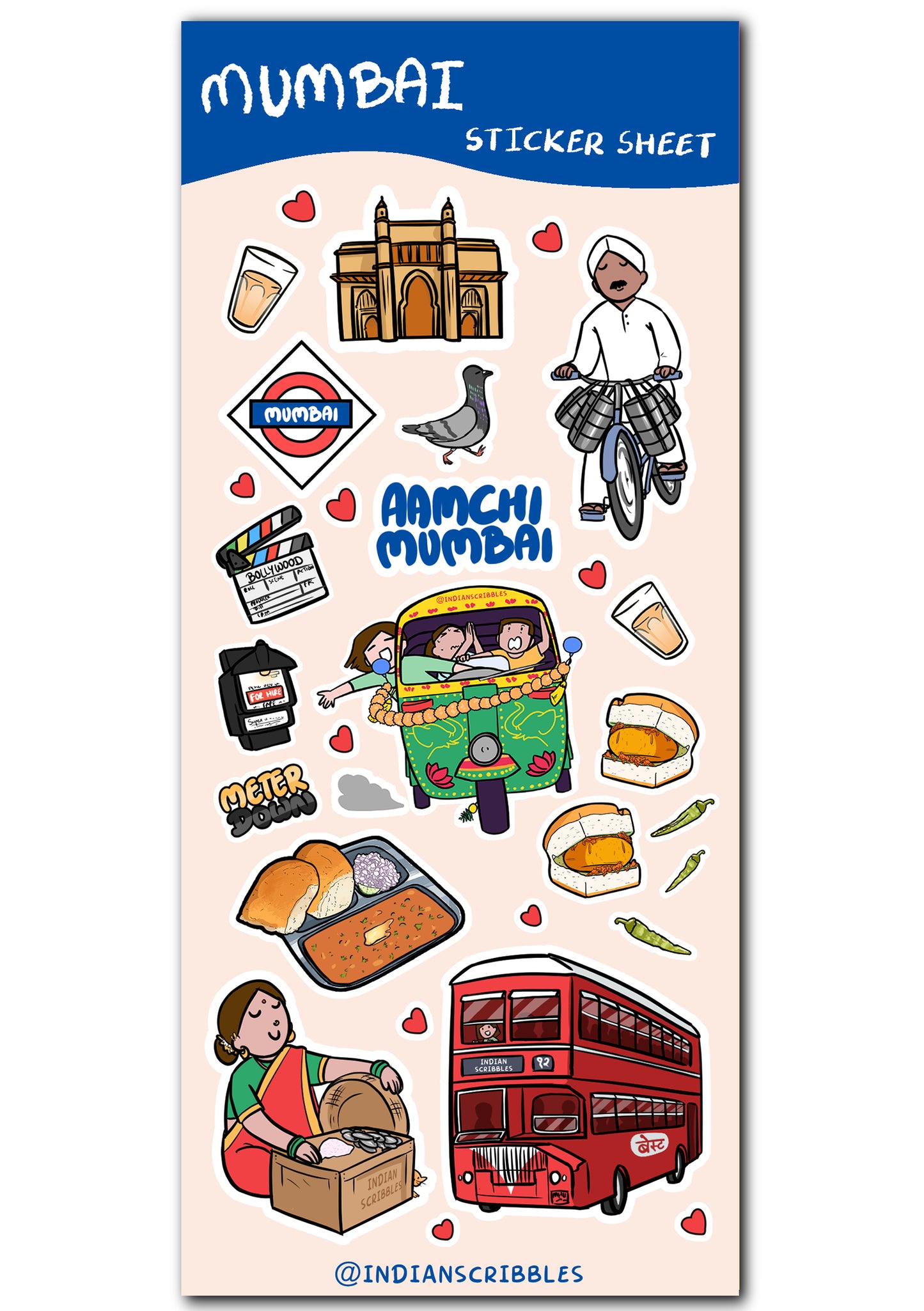 Mumbai sticker sheet