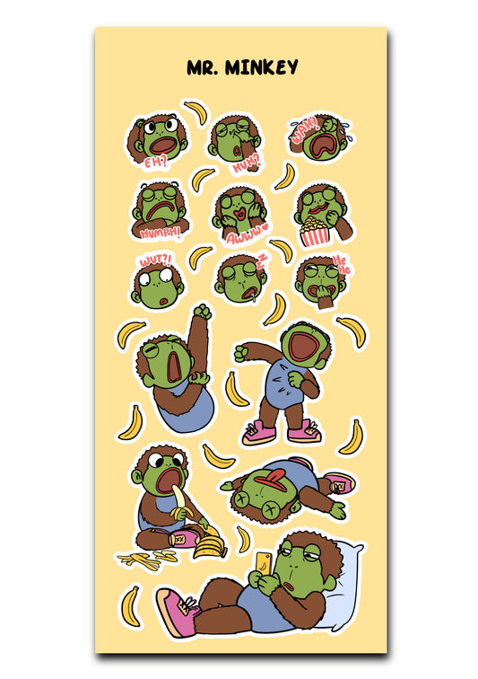 Mr. Minkey Sticker sheet