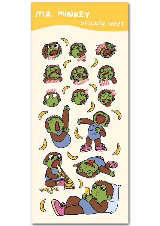 Mr. Minkey Sticker sheet